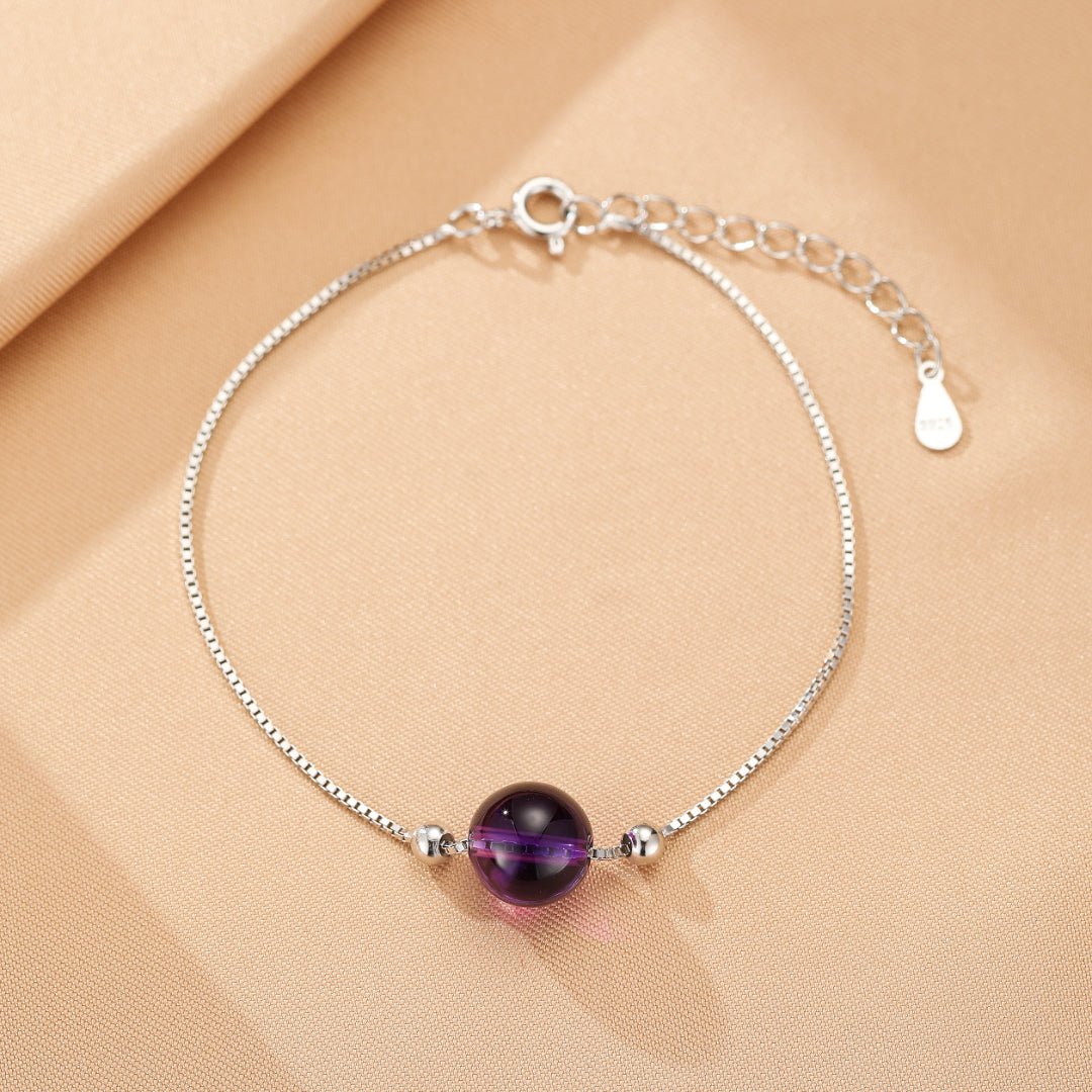 Bracelet Améthyste Goutte de Douceur Argent - Sérénité & Élégance - Biloria