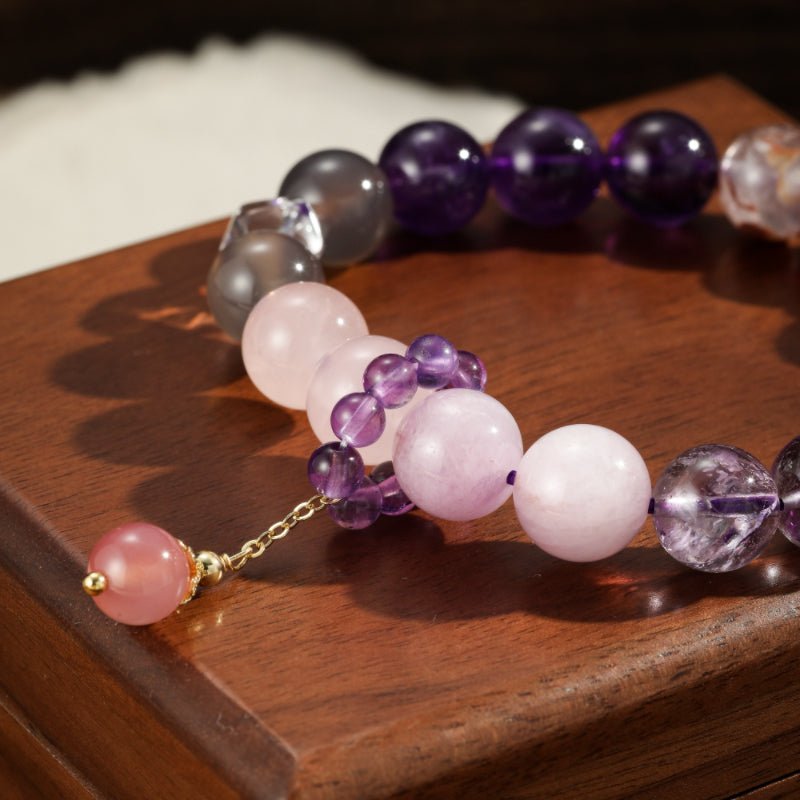 Bracelet Améthyste Laiton Plaqué Or – Sérénité et Élégance - Biloria