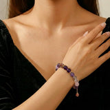 Bracelet Améthyste Laiton Plaqué Or – Sérénité et Élégance - Biloria