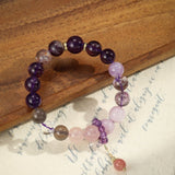 Bracelet Améthyste Laiton Plaqué Or – Sérénité et Élégance - Biloria