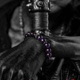 Bracelet Améthyste Obsidienne Argent Dragon Protection Sérénité - Biloria