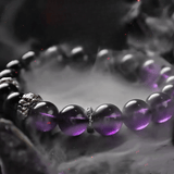 Bracelet Améthyste Obsidienne Argent Dragon Protection Sérénité - Biloria