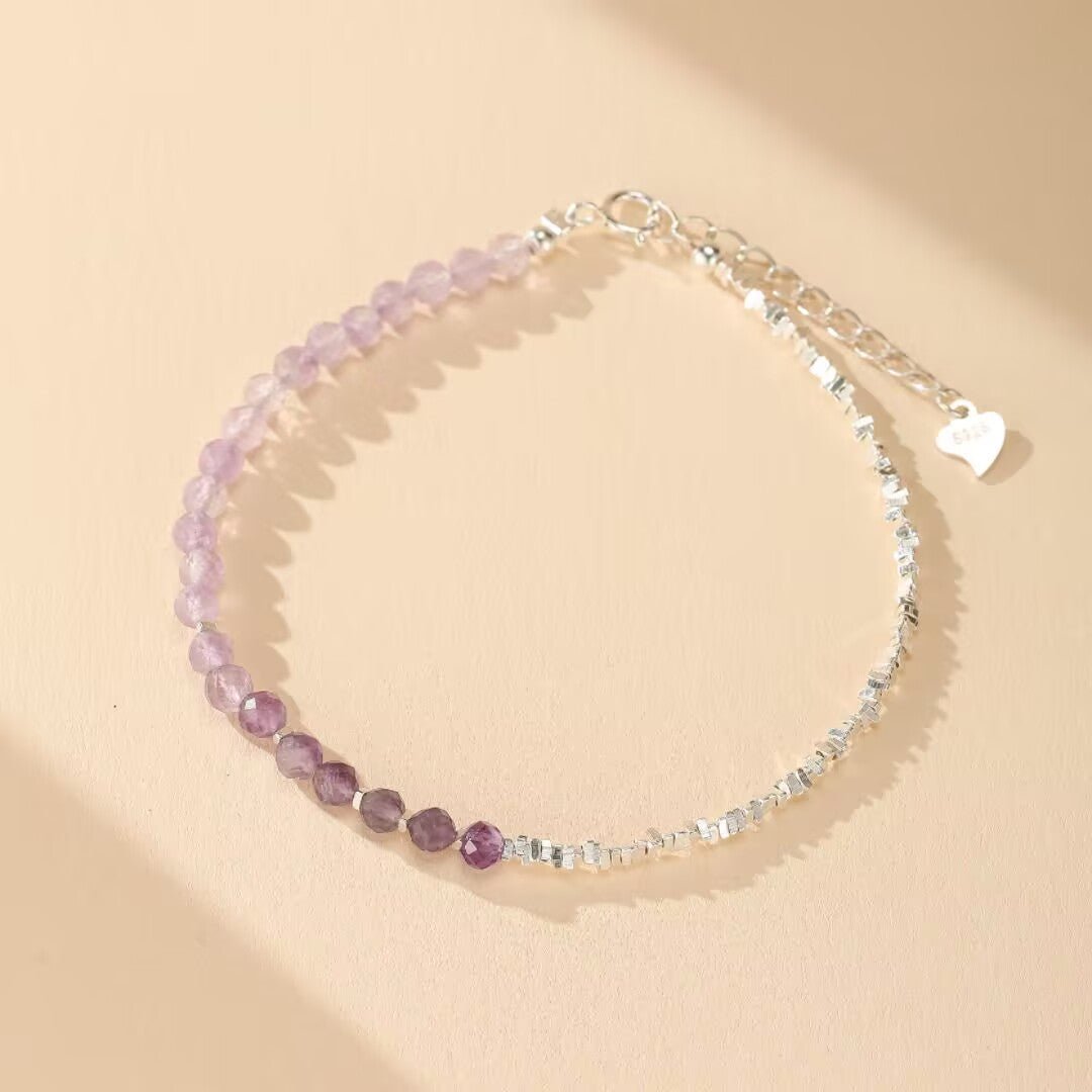 Bracelet Améthyste Ombres de Lavande Argent 925 Ajustable - Biloria