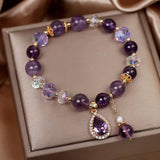 Bracelet Améthyste Quartz Clair 8mm Ajustable - Biloria
