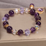 Bracelet Améthyste Quartz Clair 8mm Ajustable - Biloria