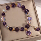 Bracelet Améthyste Quartz Clair 8mm Ajustable - Biloria