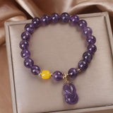 Bracelet Améthyste Renardeau pour Sérénité et Intuition - Biloria