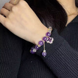 Bracelet Améthyste Trèfle Chance Scintillante - Biloria