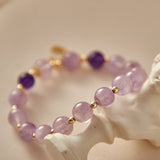 Bracelet Améthyste Uruguay Lune Dorée – Sérénité Zen - Biloria