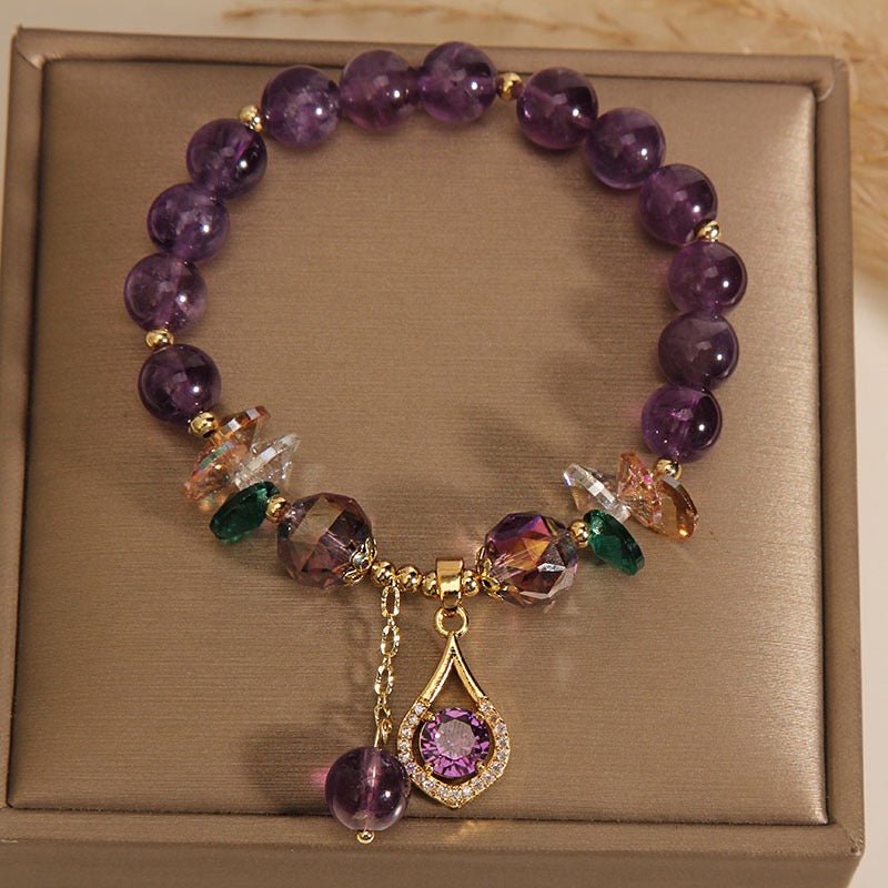 Bracelet Améthyste Zircon – Purification et Sérénité - Biloria