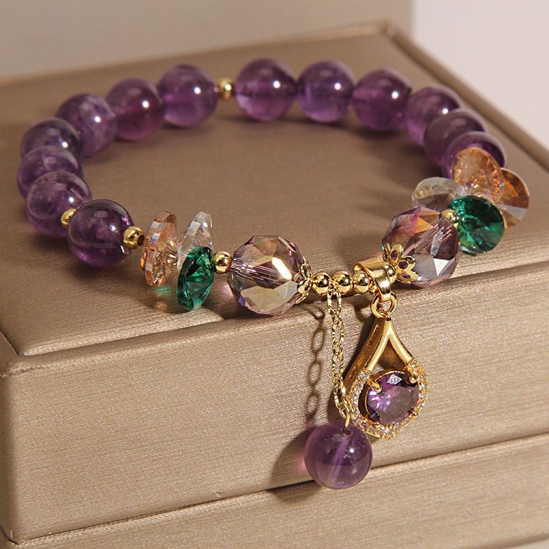 Bracelet Améthyste Zircon – Purification et Sérénité - Biloria