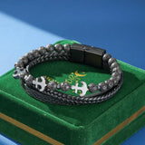 Bracelet Ancre Cuir et Pierre Naturelle pour Homme - Biloria