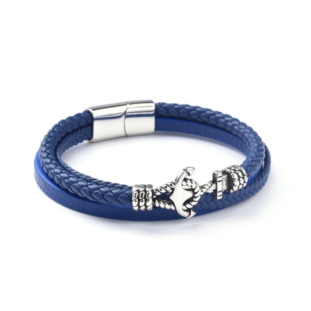 Bracelet Ancre Cuir Homme – Symbole d'Ancrage et Stabilité - Biloria