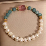Bracelet apaisant Jade Perle Fluorite pour méditation - Biloria