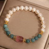 Bracelet apaisant Jade Perle Fluorite pour méditation - Biloria