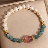 Bracelet apaisant Jade Perle Fluorite pour méditation - Biloria