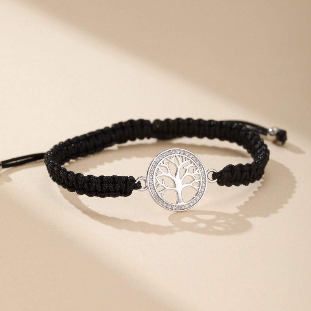 Bracelet Arbre de Vie Argent 925 avec Zircons – Bijou Force et Sagesse - Biloria