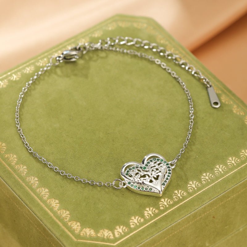 Bracelet Arbre de Vie Cœur Végétal Argent 925 - Biloria