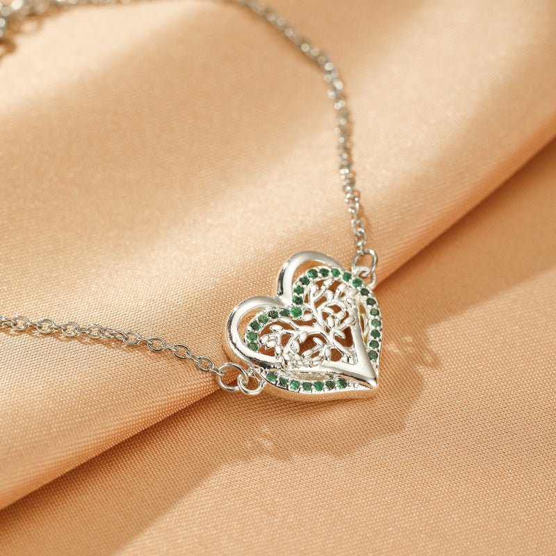 Bracelet Arbre de Vie Cœur Végétal Argent 925 - Biloria
