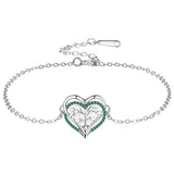 Bracelet Arbre de Vie Cœur Végétal Argent 925 - Biloria