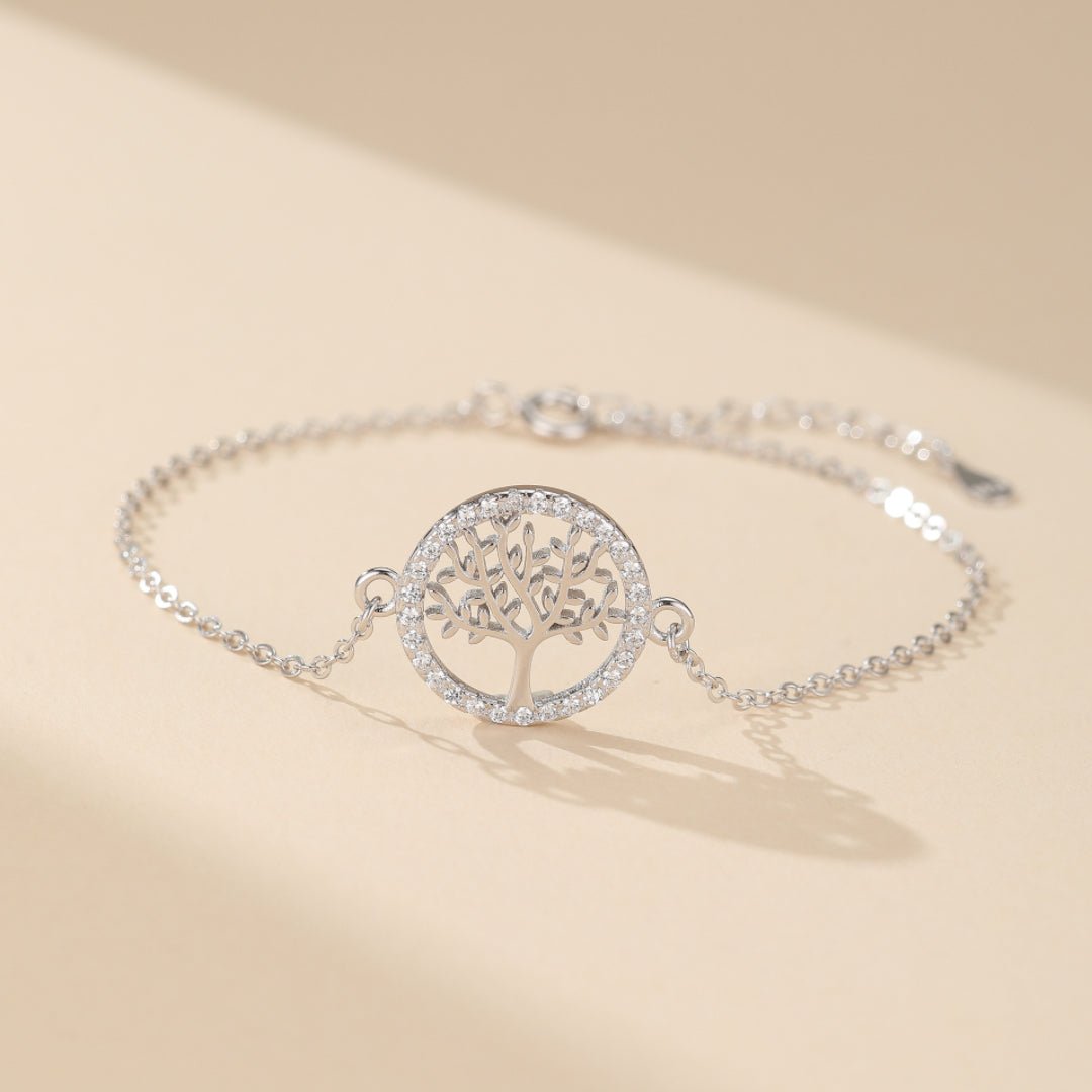 Bracelet Arbre de Vie en Argent 925, Zircon – Force et Vitalité - Biloria
