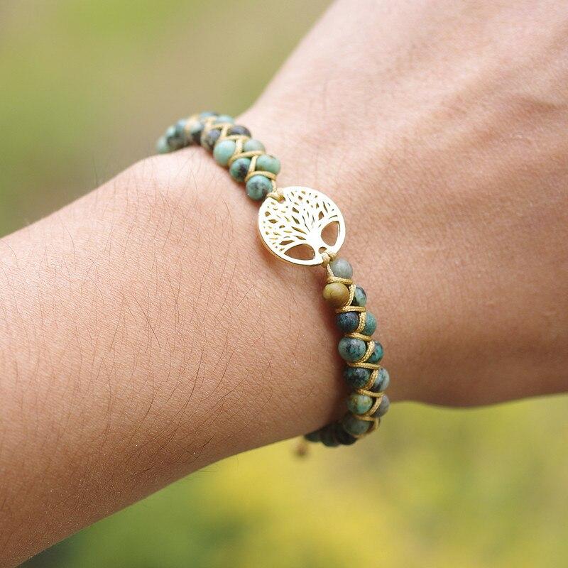 Bracelet Arbre de Vie Jaspe Africain - Stabilité et Bonheur - Biloria