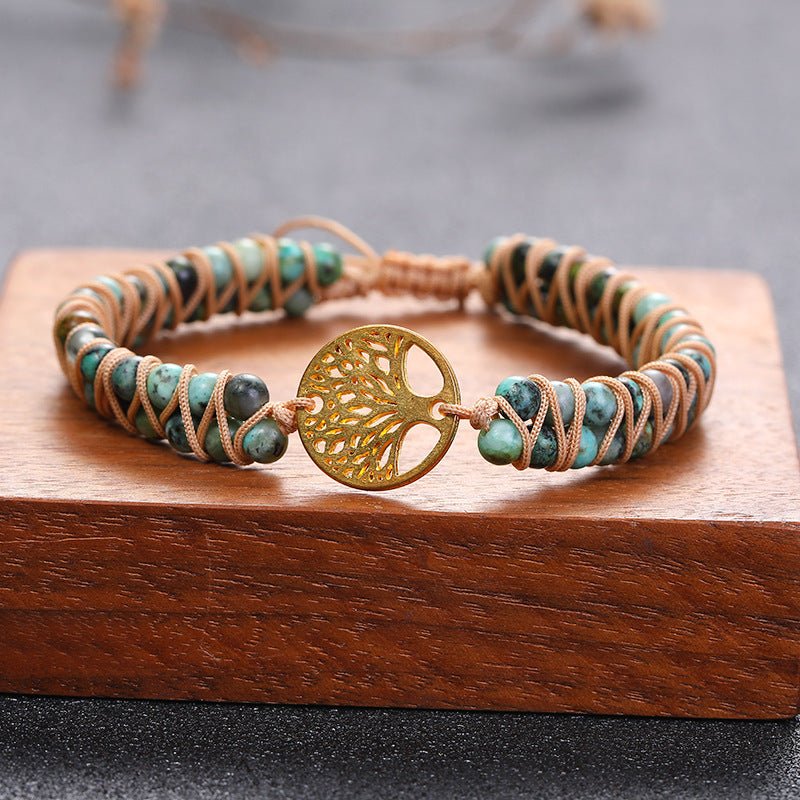 Bracelet Arbre de Vie Jaspe Africain - Stabilité et Bonheur - Biloria