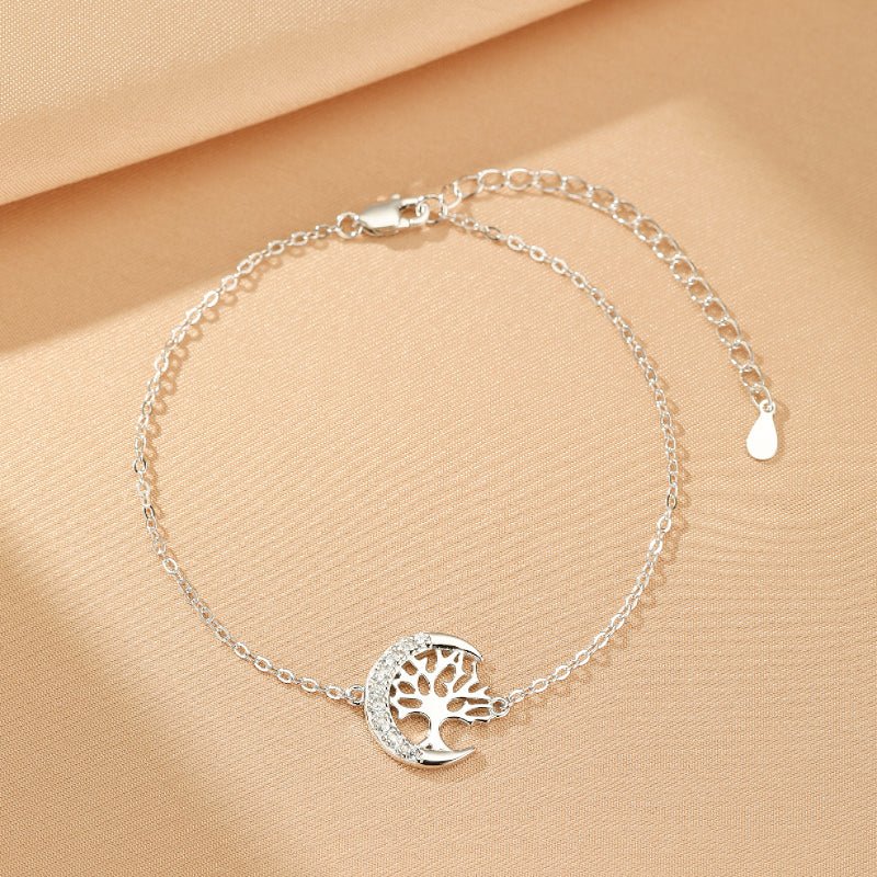 Bracelet Arbre de Vie Lune Zircon Argent 925 - Biloria