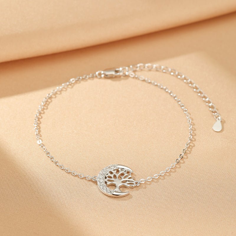 Bracelet Arbre de Vie Lune Zircon Argent 925 - Biloria