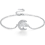 Bracelet Arbre de Vie Lune Zircon Argent 925 - Biloria