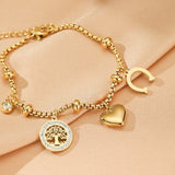 Bracelet Arbre de Vie Zircon Acier Inoxydable 316L - Biloria