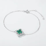 Bracelet Argent 925 Émeraude Trèfle Chance - Biloria