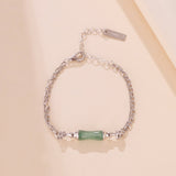 Bracelet Argent Aventurine Bambou – Sérénité et Croissance - Biloria