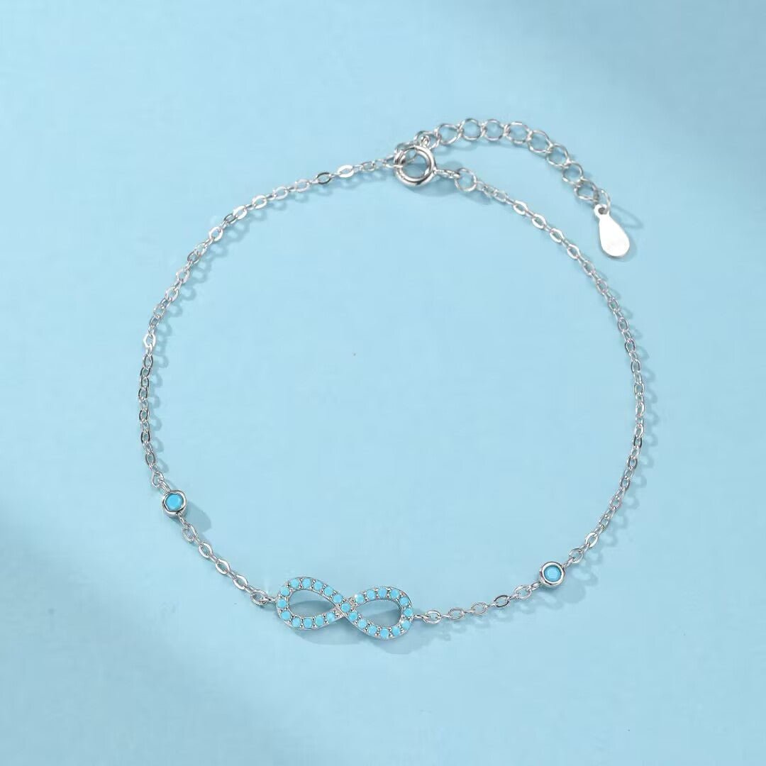 Bracelet Argent Turquoise Infini – Symbole de Sérénité - Biloria