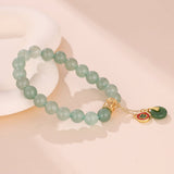 Bracelet Aventurine 8mm, Ajustable 14-17cm, Plaqué Or - Biloria