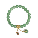Bracelet Aventurine 8mm, Ajustable 14-17cm, Plaqué Or - Biloria