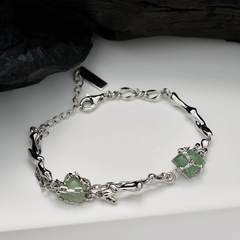 Bracelet Aventurine Fleur Argent 925 Apaisant - Biloria