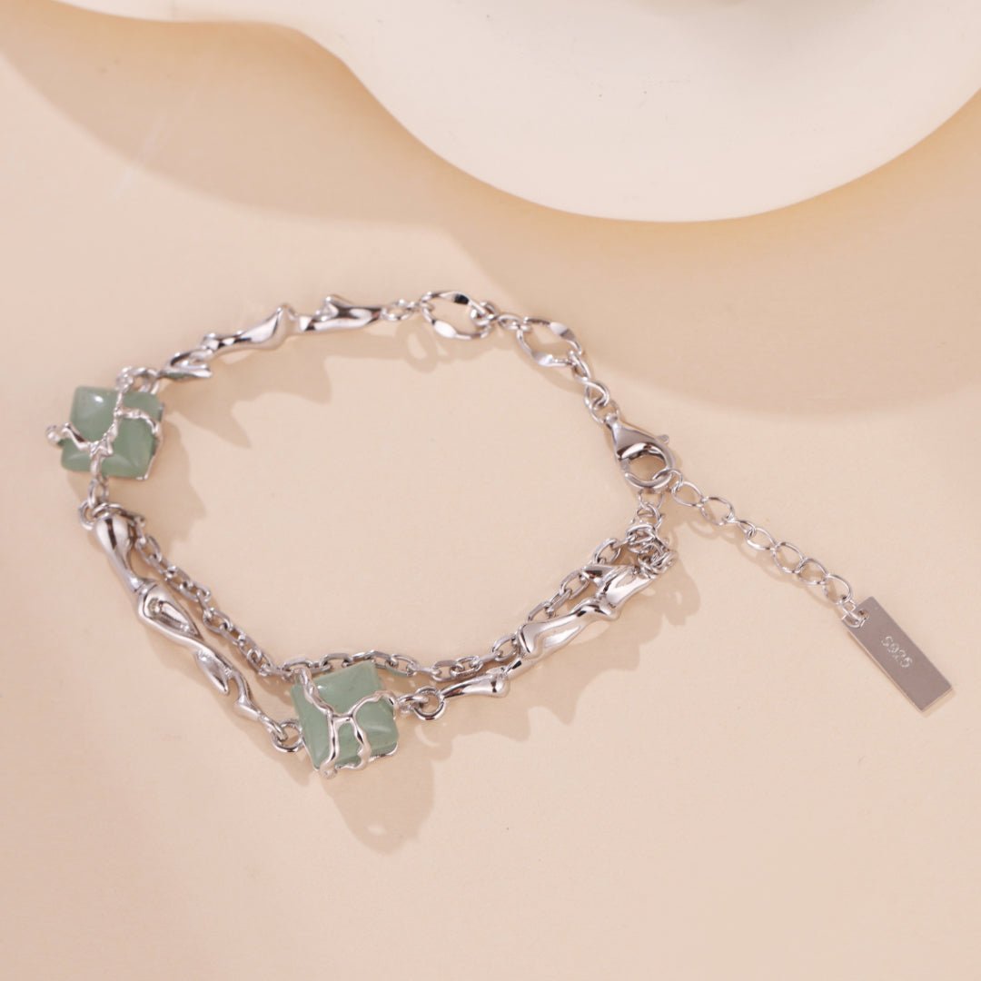 Bracelet Aventurine Fleur Argent 925 Apaisant - Biloria