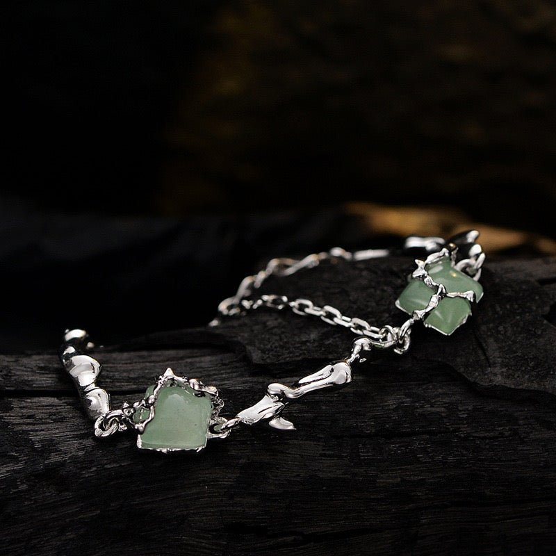 Bracelet Aventurine Fleur Argent 925 Apaisant - Biloria
