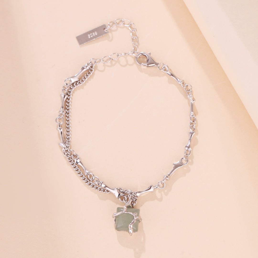 Bracelet Aventurine Fleur de Sérénité Argent 925 | Bijou Féminin - Biloria