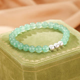 Bracelet Aventurine Vert et Platine - Énergie Positive - Biloria