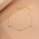Bracelet Charme Étoilé Opale et Zircon Argent Plaqué Or - Biloria