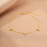 Bracelet Charme Étoilé Opale et Zircon Argent Plaqué Or - Biloria