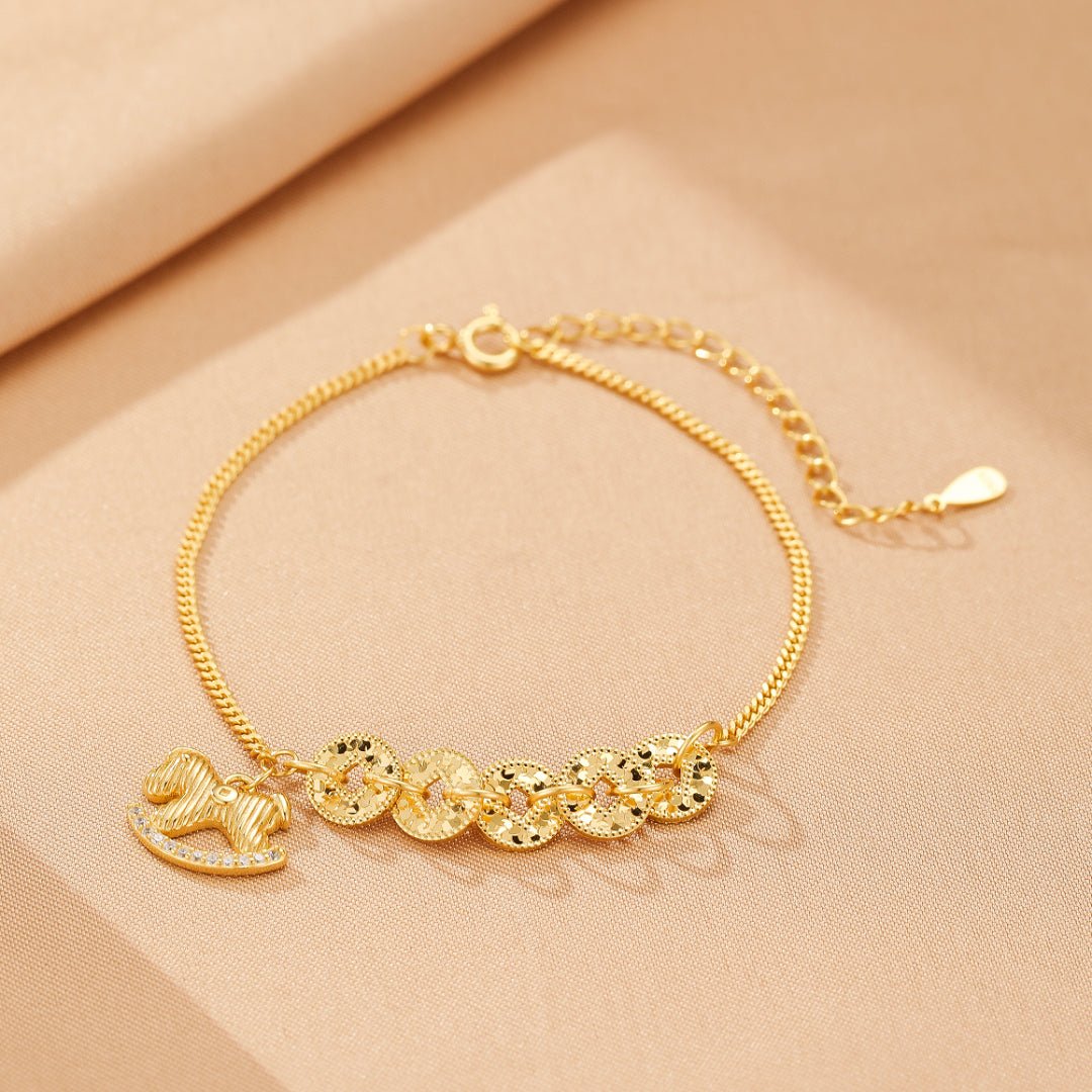 Bracelet Cheval Argent 925 – Breloque Équilibre Signe Astrologique - Biloria