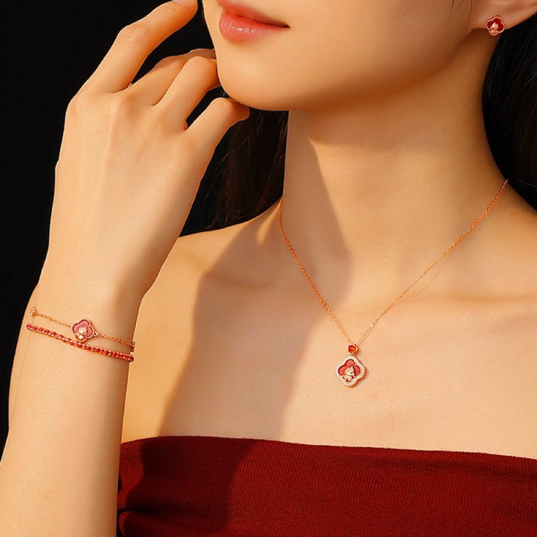 Bracelet Cheval Esprit Libre en Argent Plaqué Or Rose - Biloria
