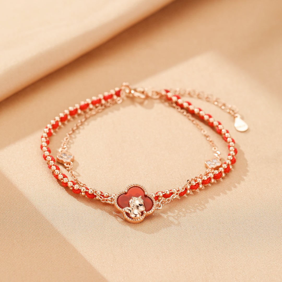 Bracelet Cheval Esprit Libre en Argent Plaqué Or Rose - Biloria