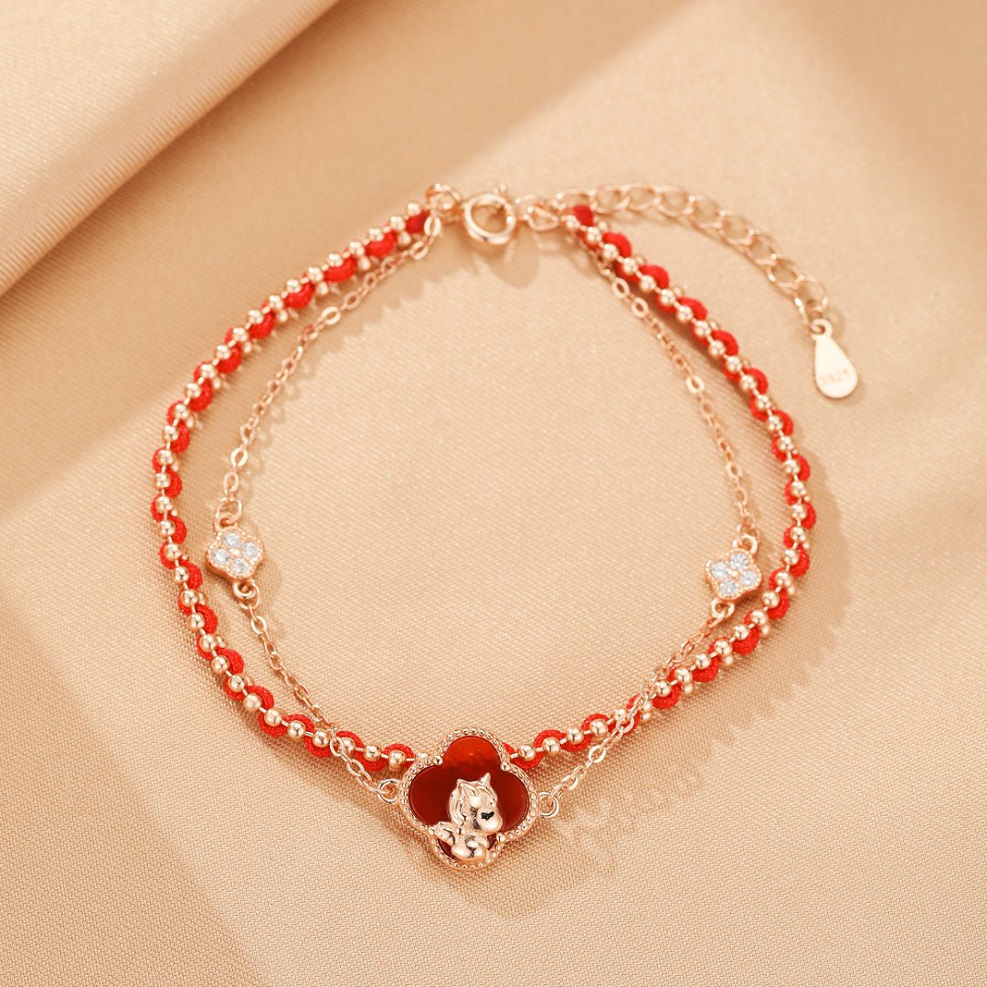 Bracelet Cheval Esprit Libre en Argent Plaqué Or Rose - Biloria