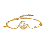 Bracelet Cheval Lune Étoilé Plaqué Or Fin - Biloria