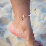 Bracelet Cheville Aventurine Quartz Rose Lune - Biloria