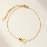 Bracelet Cheville Cœur Amour Infini - Doré Acier - Biloria